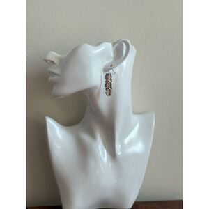 Silver-tone Feather Earrings 2"